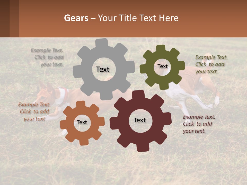 Two Dogs Running In A Field Powerpoint Template PowerPoint Template