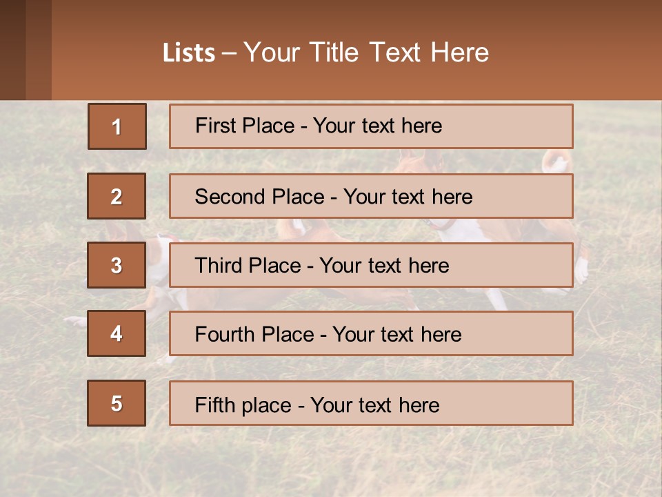 Two Dogs Running In A Field Powerpoint Template PowerPoint Template