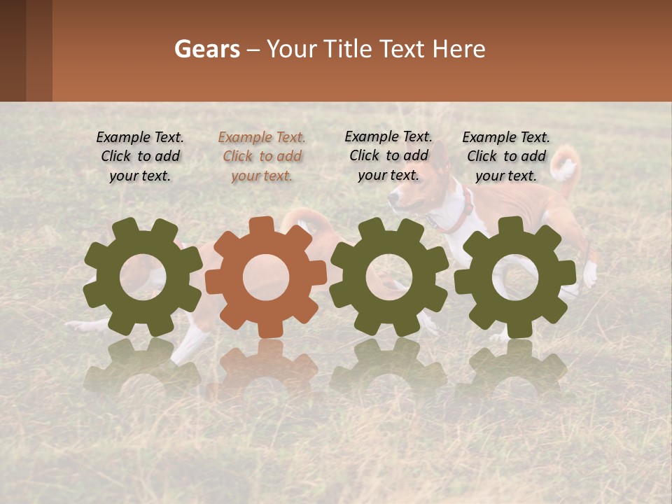 Two Dogs Running In A Field Powerpoint Template PowerPoint Template