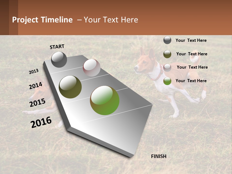 Two Dogs Running In A Field Powerpoint Template PowerPoint Template