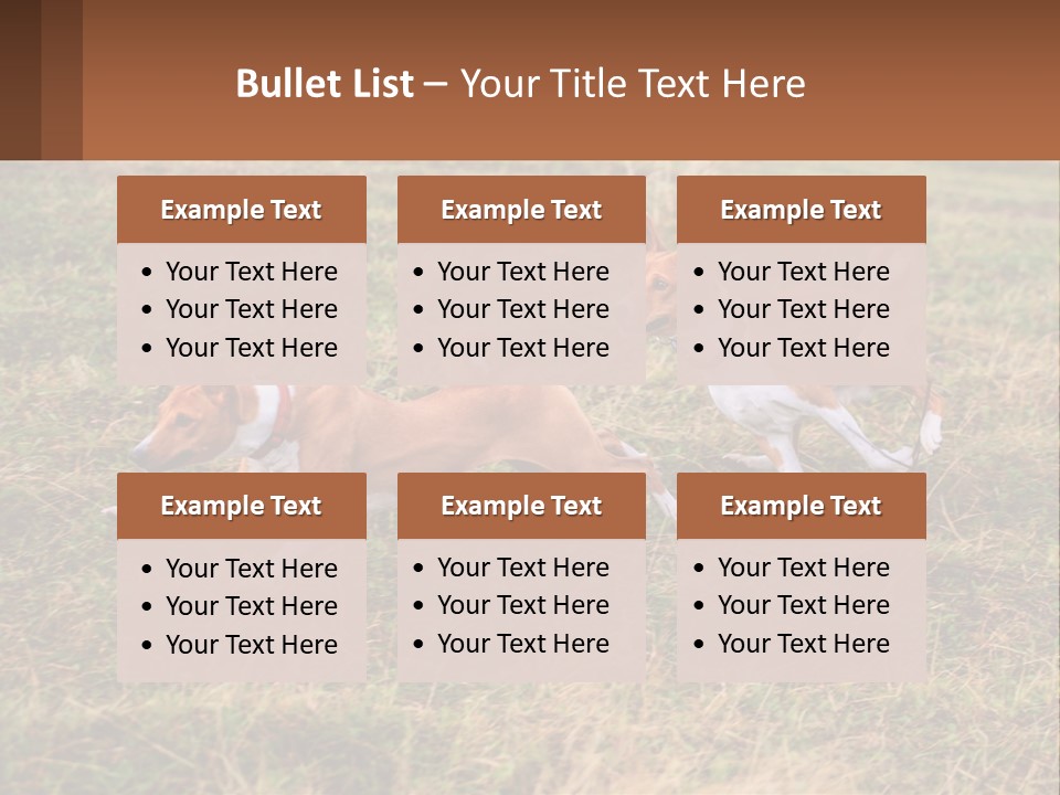 Two Dogs Running In A Field Powerpoint Template PowerPoint Template