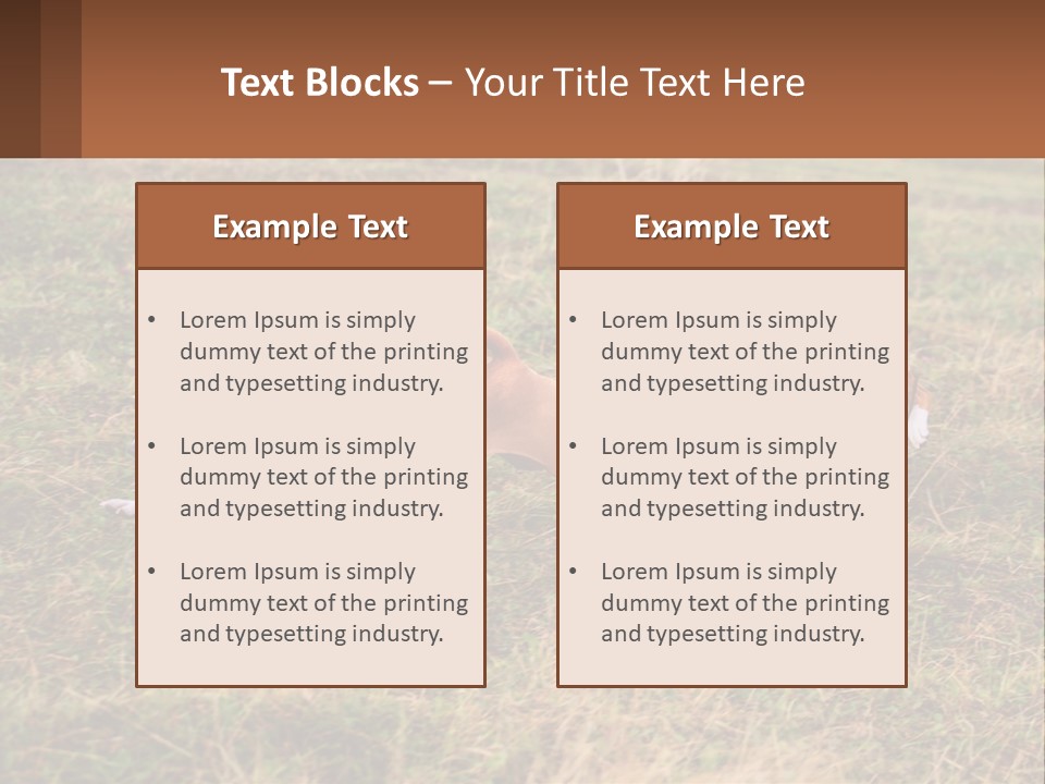 Two Dogs Running In A Field Powerpoint Template PowerPoint Template