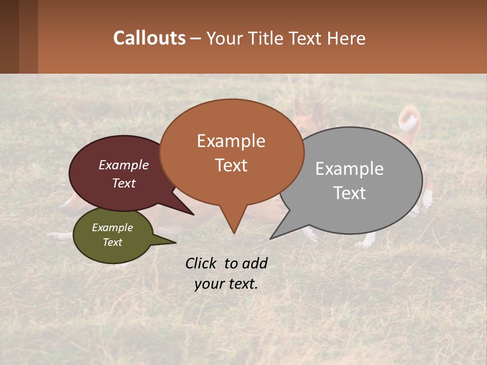 Two Dogs Running In A Field Powerpoint Template PowerPoint Template