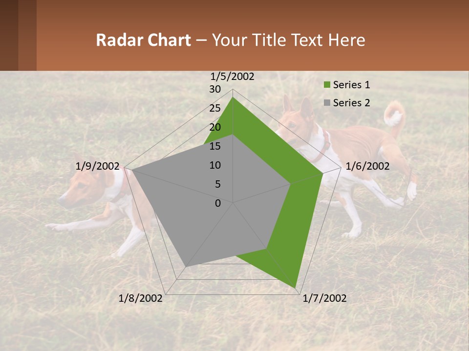 Two Dogs Running In A Field Powerpoint Template PowerPoint Template
