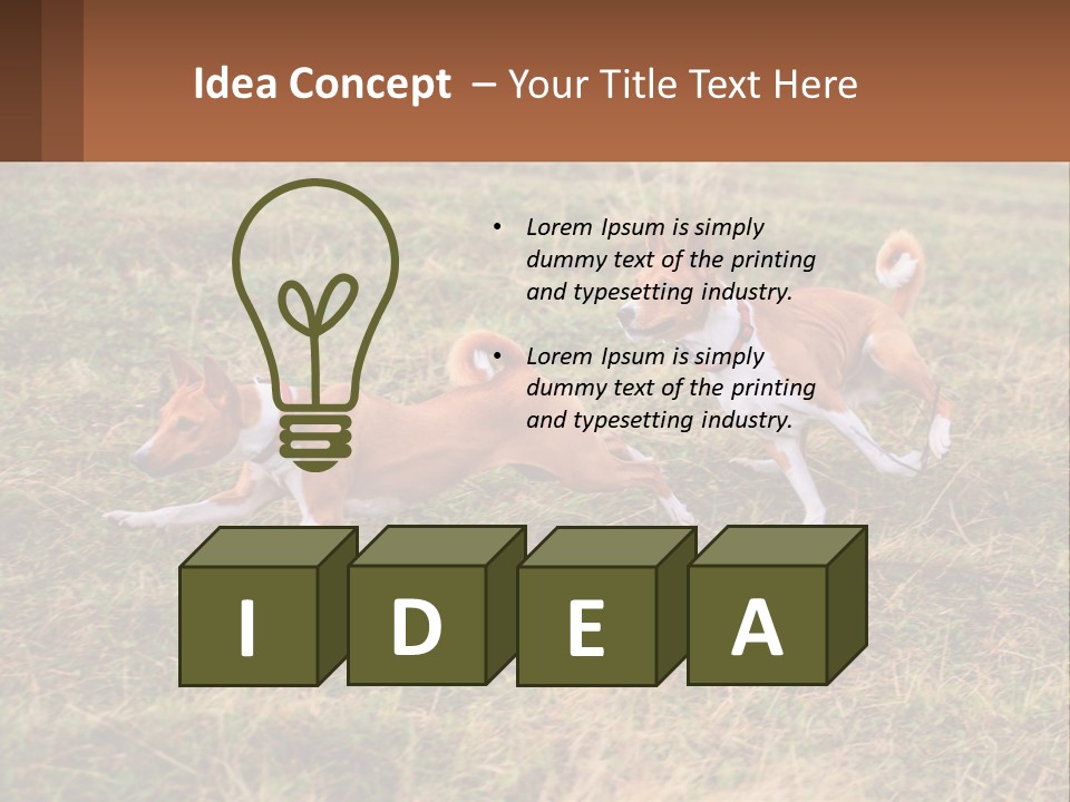 Two Dogs Running In A Field Powerpoint Template PowerPoint Template