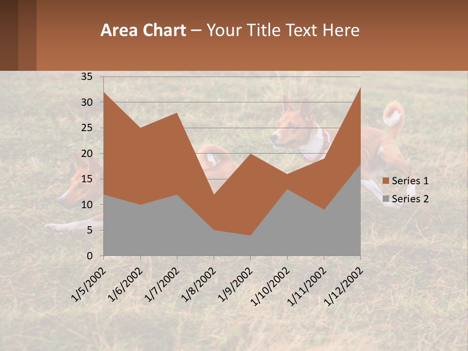 Two Dogs Running In A Field Powerpoint Template PowerPoint Template