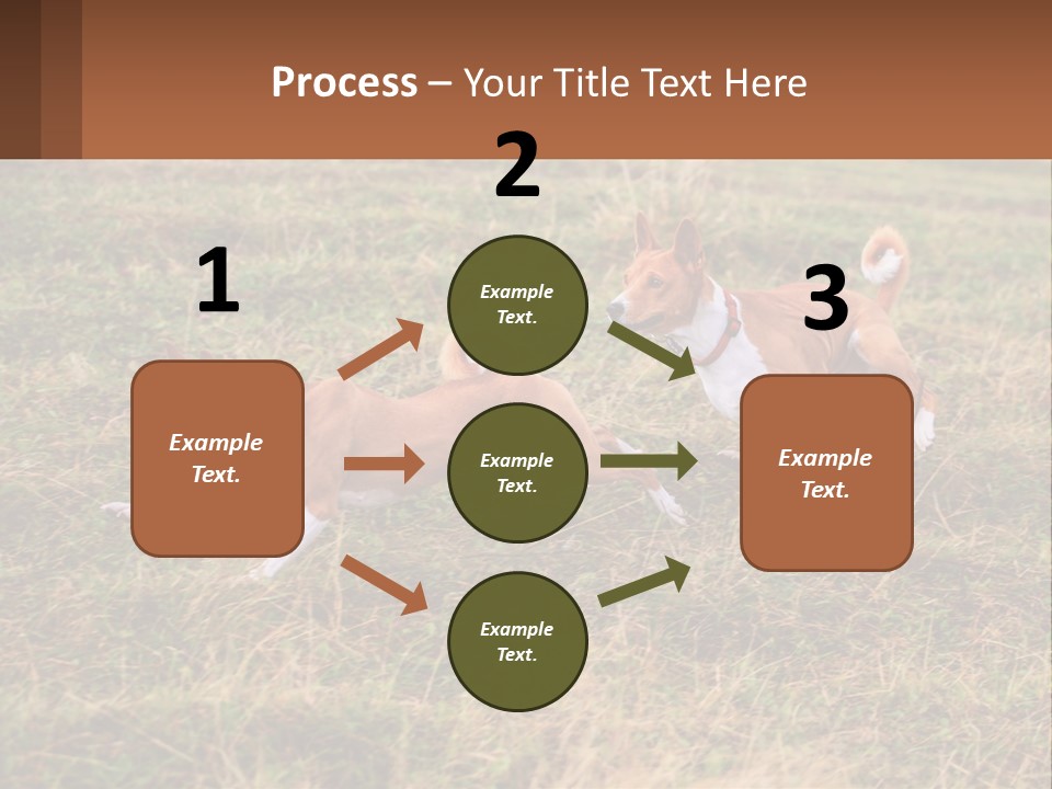 Two Dogs Running In A Field Powerpoint Template PowerPoint Template