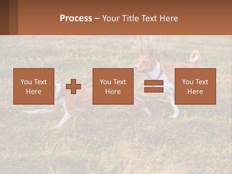 Two Dogs Running In A Field Powerpoint Template PowerPoint Template