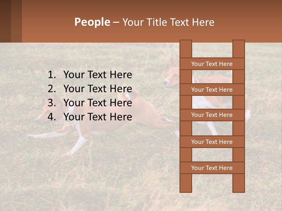 Two Dogs Running In A Field Powerpoint Template PowerPoint Template