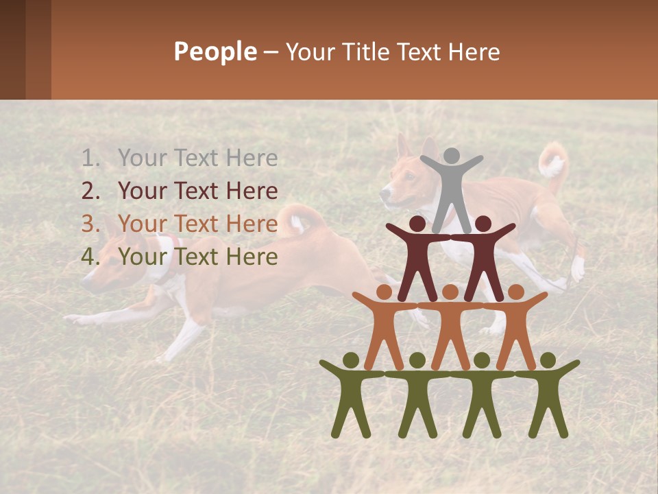 Two Dogs Running In A Field Powerpoint Template PowerPoint Template