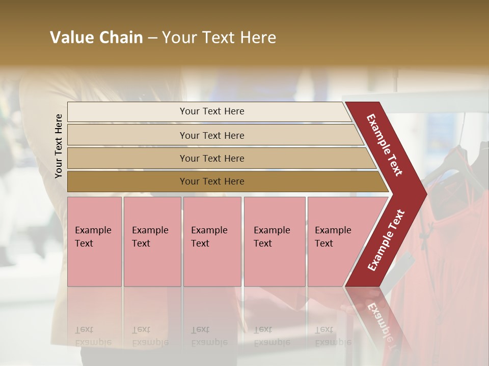 A Woman Looking At A Cell Phone In A Clothing Store PowerPoint Template