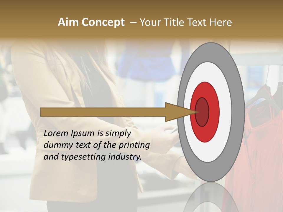 A Woman Looking At A Cell Phone In A Clothing Store PowerPoint Template