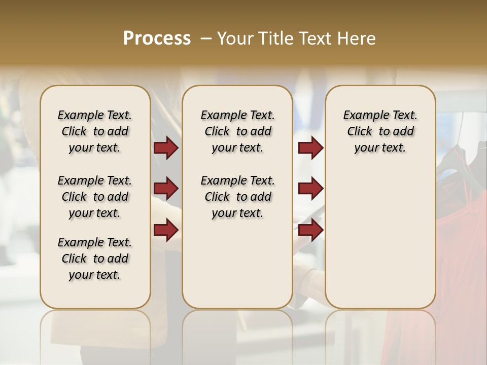A Woman Looking At A Cell Phone In A Clothing Store PowerPoint Template