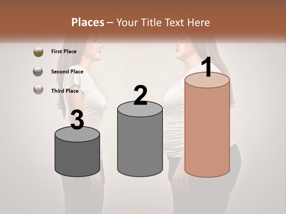 A Woman Standing In Front Of A Wall With Her Hands On Her Hips PowerPoint Template