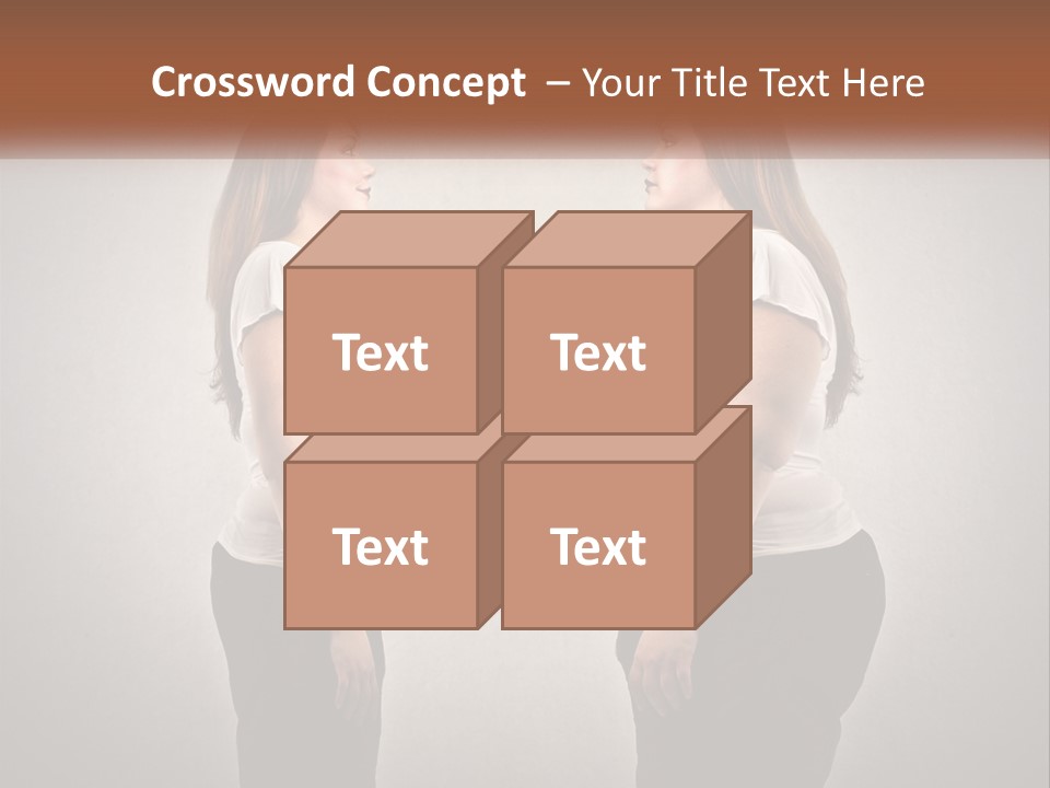 A Woman Standing In Front Of A Wall With Her Hands On Her Hips PowerPoint Template