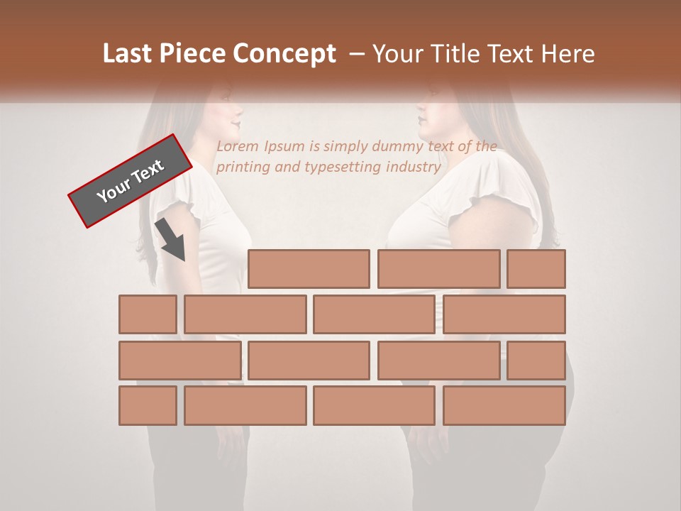 A Woman Standing In Front Of A Wall With Her Hands On Her Hips PowerPoint Template