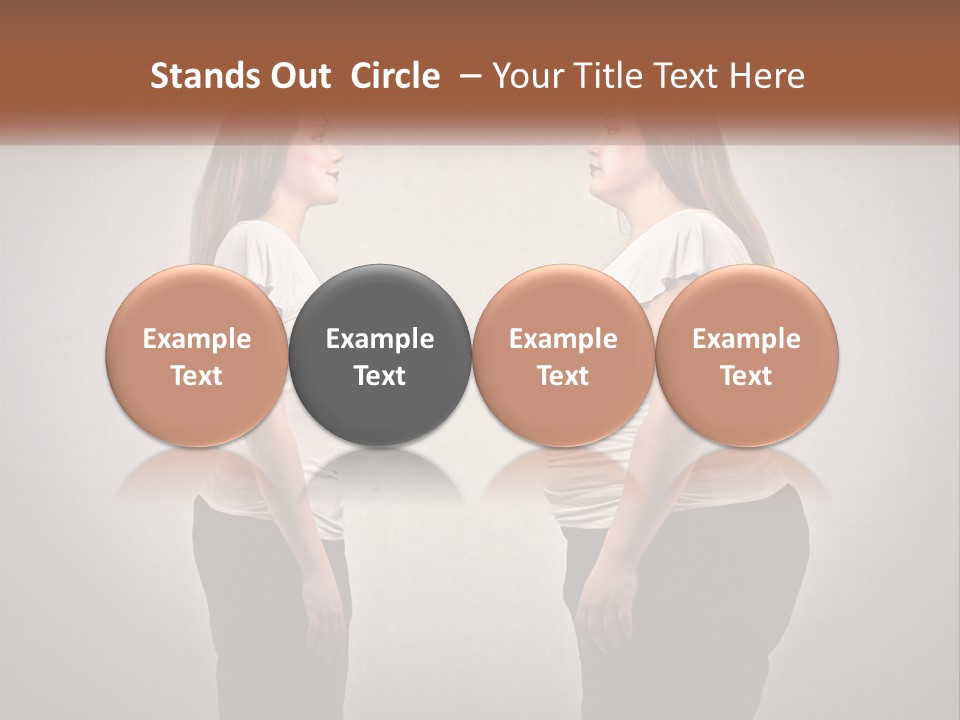 A Woman Standing In Front Of A Wall With Her Hands On Her Hips PowerPoint Template