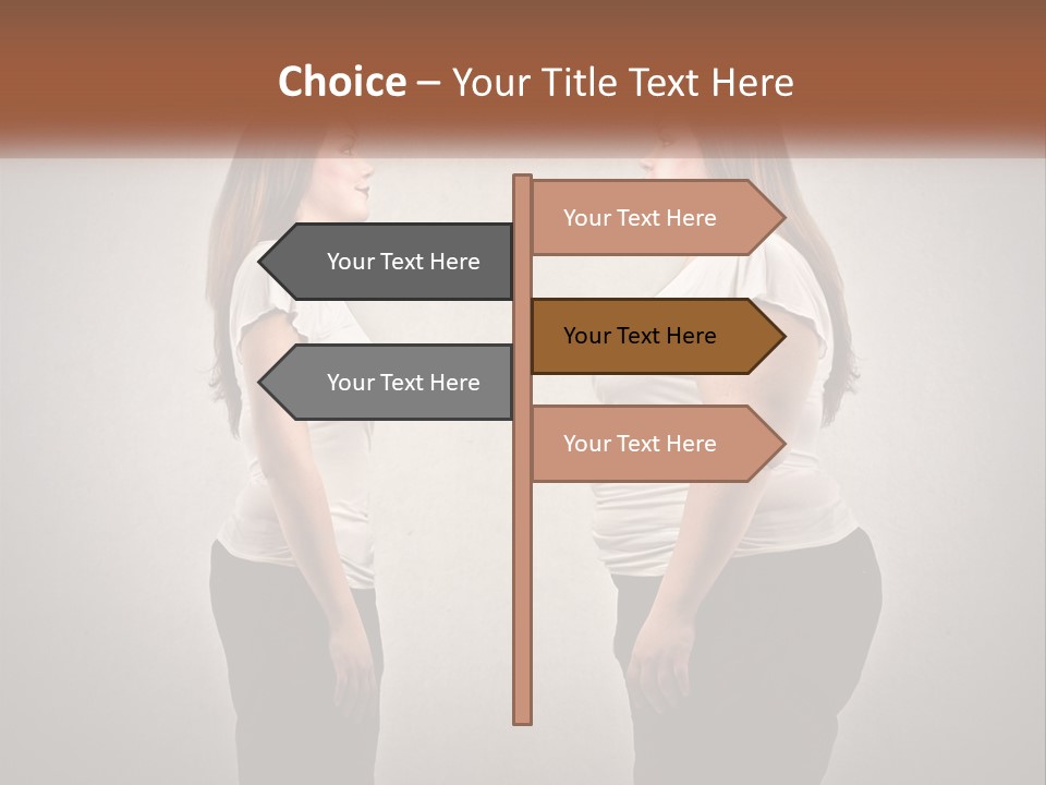 A Woman Standing In Front Of A Wall With Her Hands On Her Hips PowerPoint Template