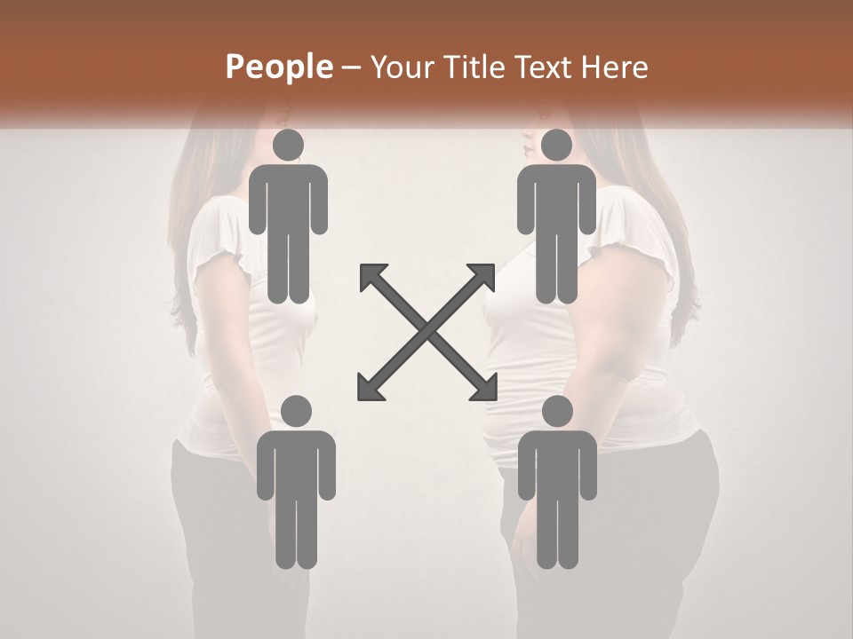 A Woman Standing In Front Of A Wall With Her Hands On Her Hips PowerPoint Template