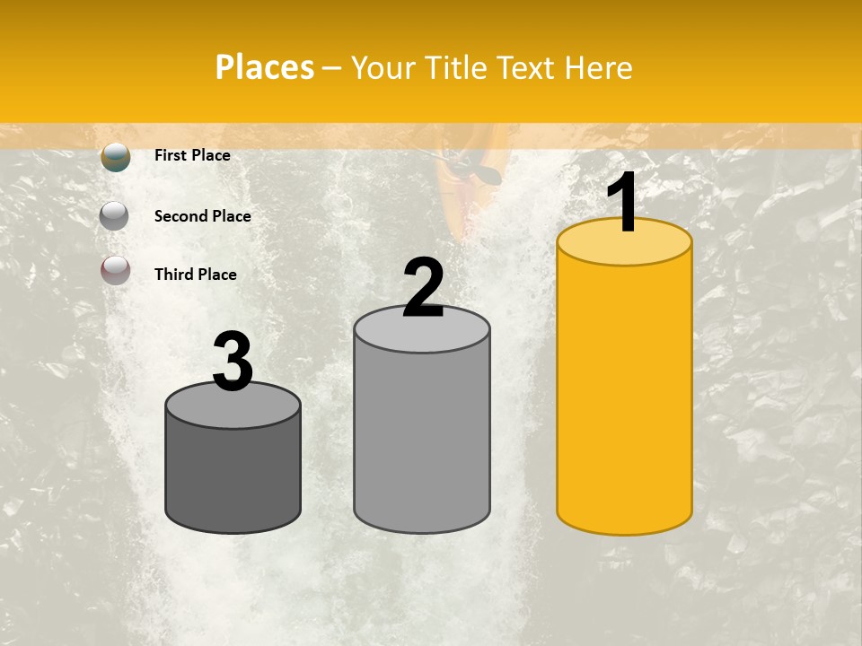 A Man Is Kayaking Down A Waterfall In The Water PowerPoint Template