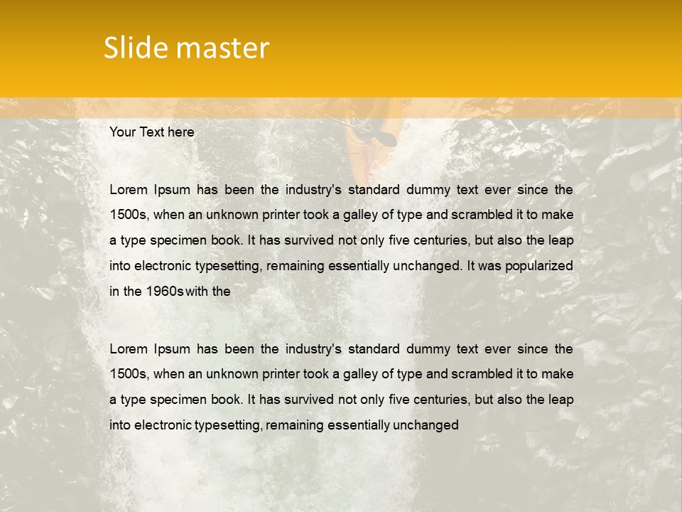 A Man Is Kayaking Down A Waterfall In The Water PowerPoint Template