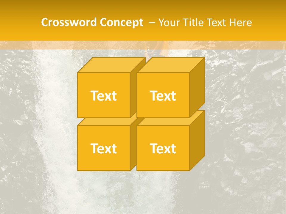A Man Is Kayaking Down A Waterfall In The Water PowerPoint Template
