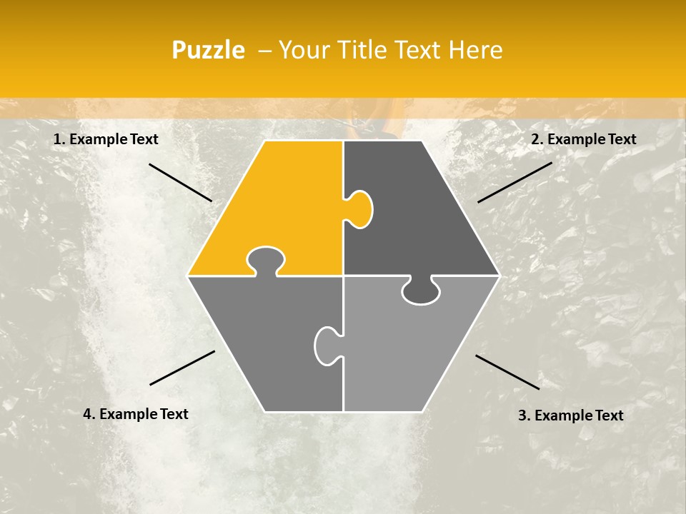 A Man Is Kayaking Down A Waterfall In The Water PowerPoint Template