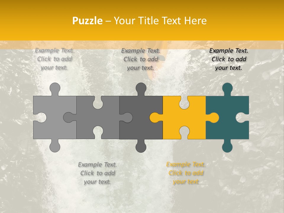 A Man Is Kayaking Down A Waterfall In The Water PowerPoint Template