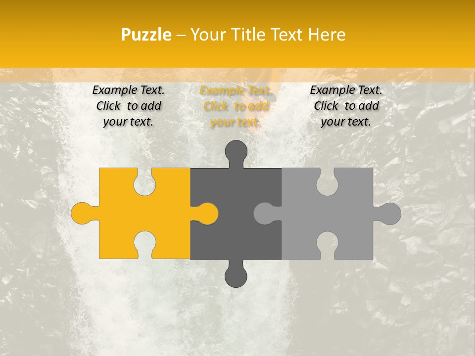 A Man Is Kayaking Down A Waterfall In The Water PowerPoint Template