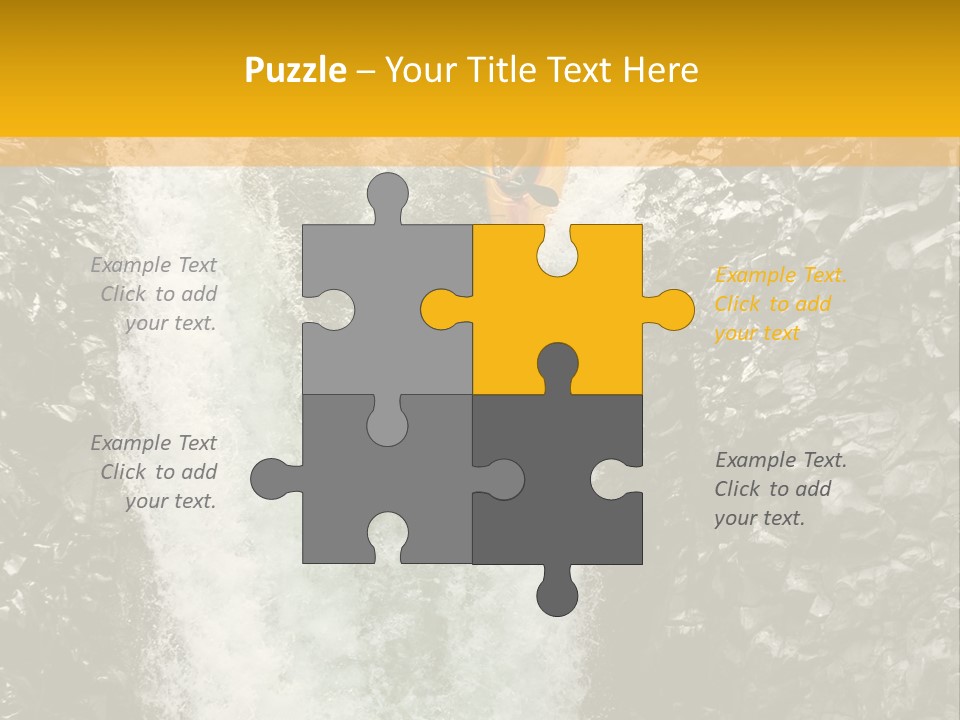 A Man Is Kayaking Down A Waterfall In The Water PowerPoint Template