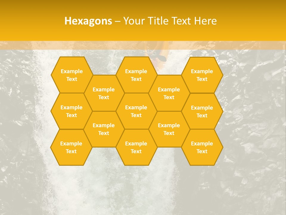 A Man Is Kayaking Down A Waterfall In The Water PowerPoint Template