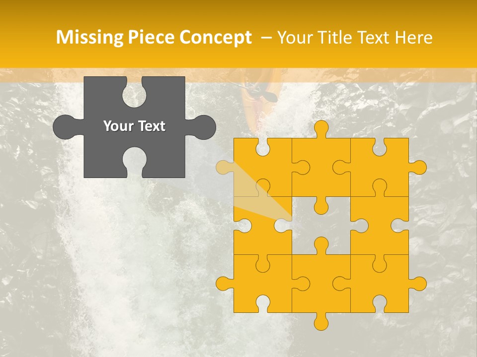 A Man Is Kayaking Down A Waterfall In The Water PowerPoint Template