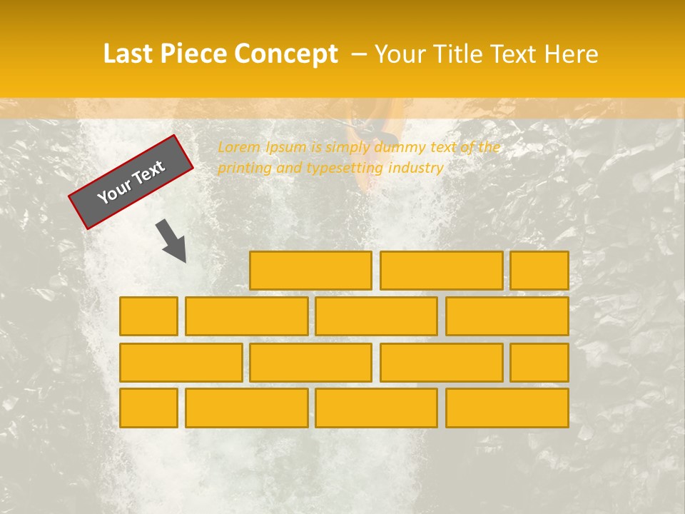 A Man Is Kayaking Down A Waterfall In The Water PowerPoint Template