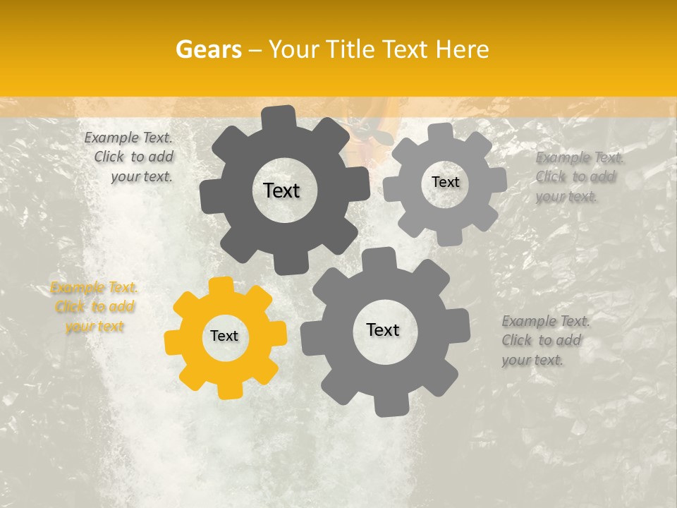 A Man Is Kayaking Down A Waterfall In The Water PowerPoint Template