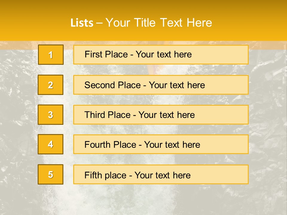 A Man Is Kayaking Down A Waterfall In The Water PowerPoint Template