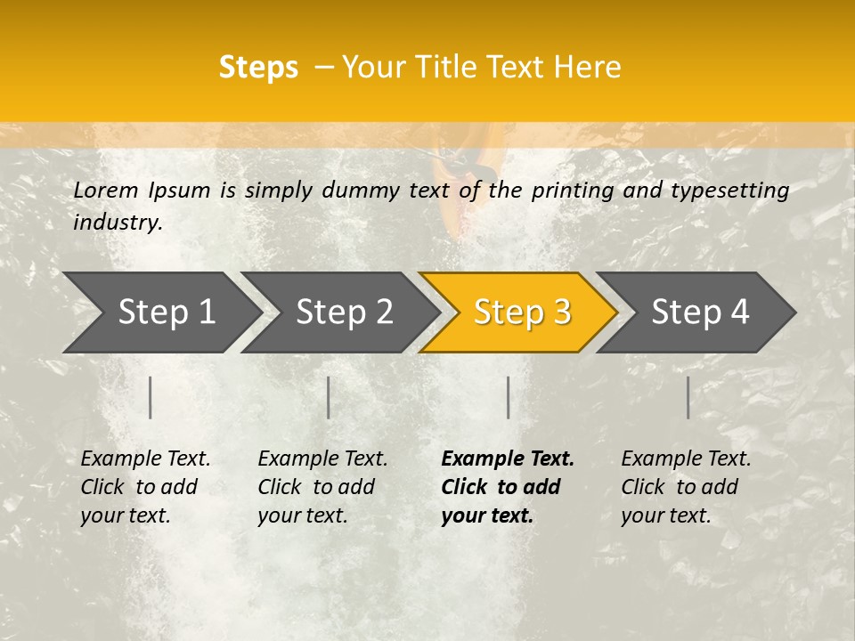 A Man Is Kayaking Down A Waterfall In The Water PowerPoint Template