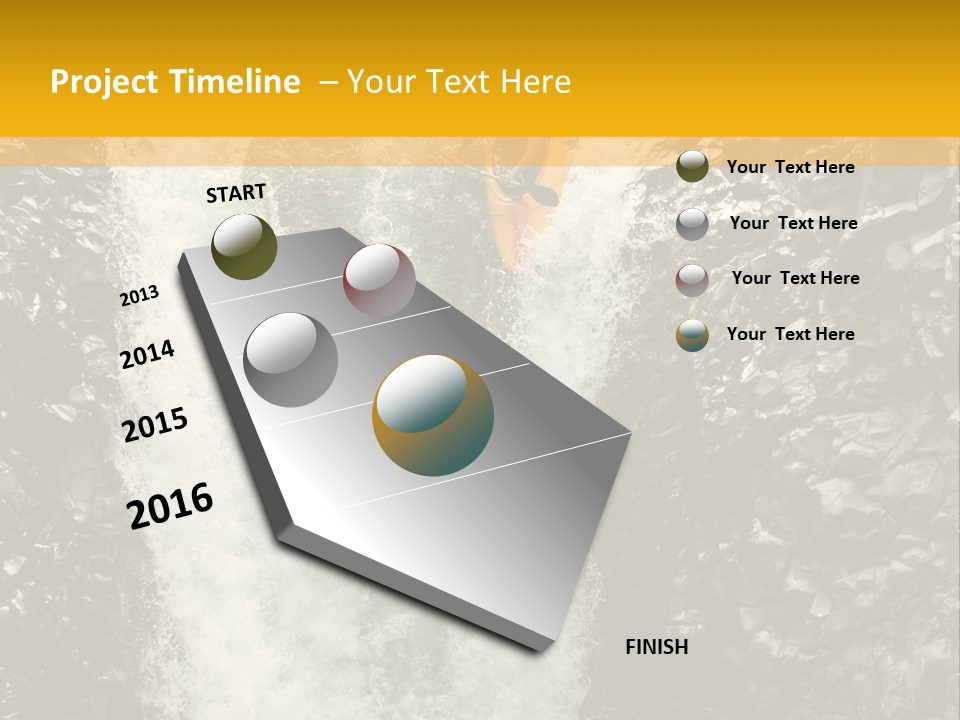 A Man Is Kayaking Down A Waterfall In The Water PowerPoint Template
