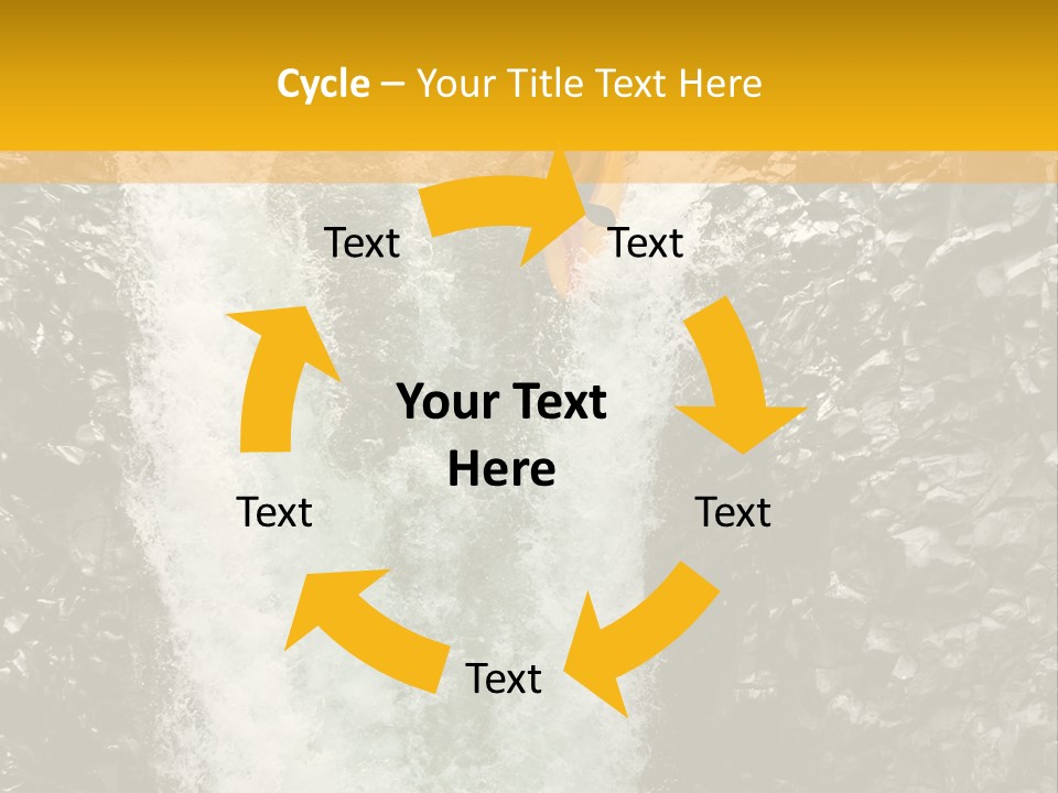 A Man Is Kayaking Down A Waterfall In The Water PowerPoint Template