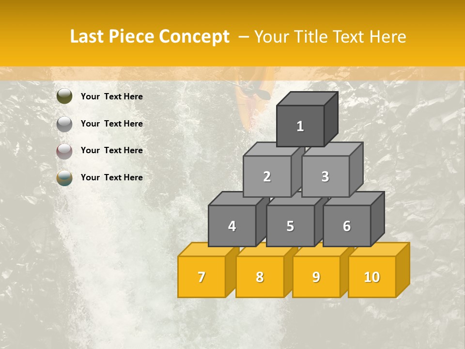 A Man Is Kayaking Down A Waterfall In The Water PowerPoint Template