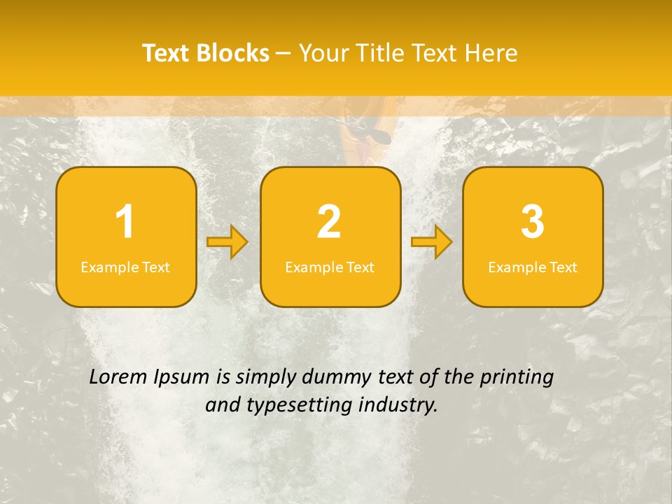A Man Is Kayaking Down A Waterfall In The Water PowerPoint Template