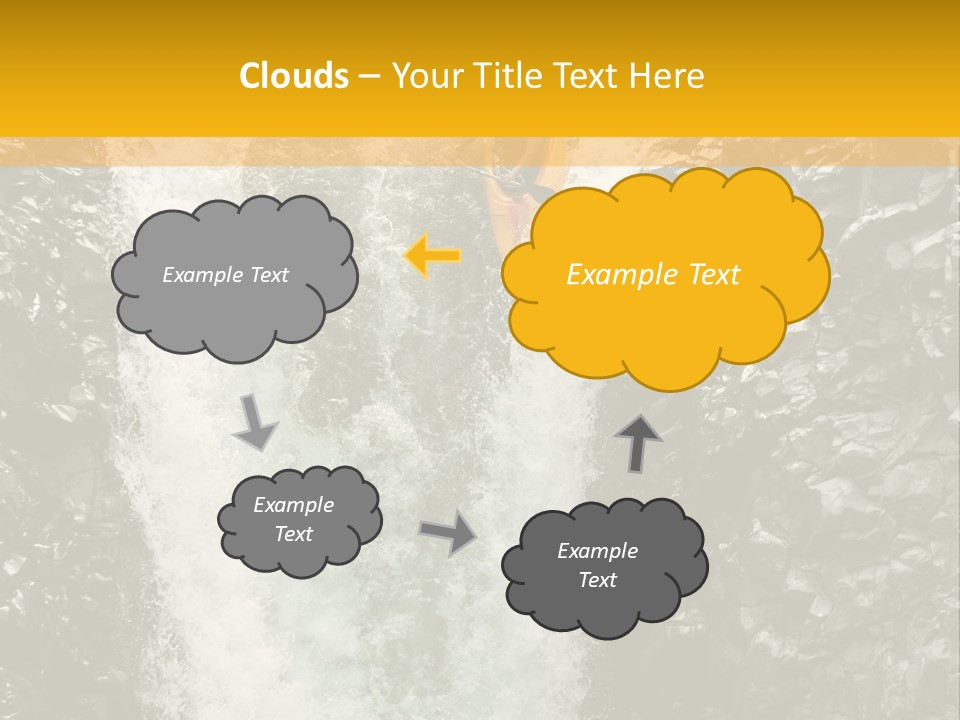 A Man Is Kayaking Down A Waterfall In The Water PowerPoint Template