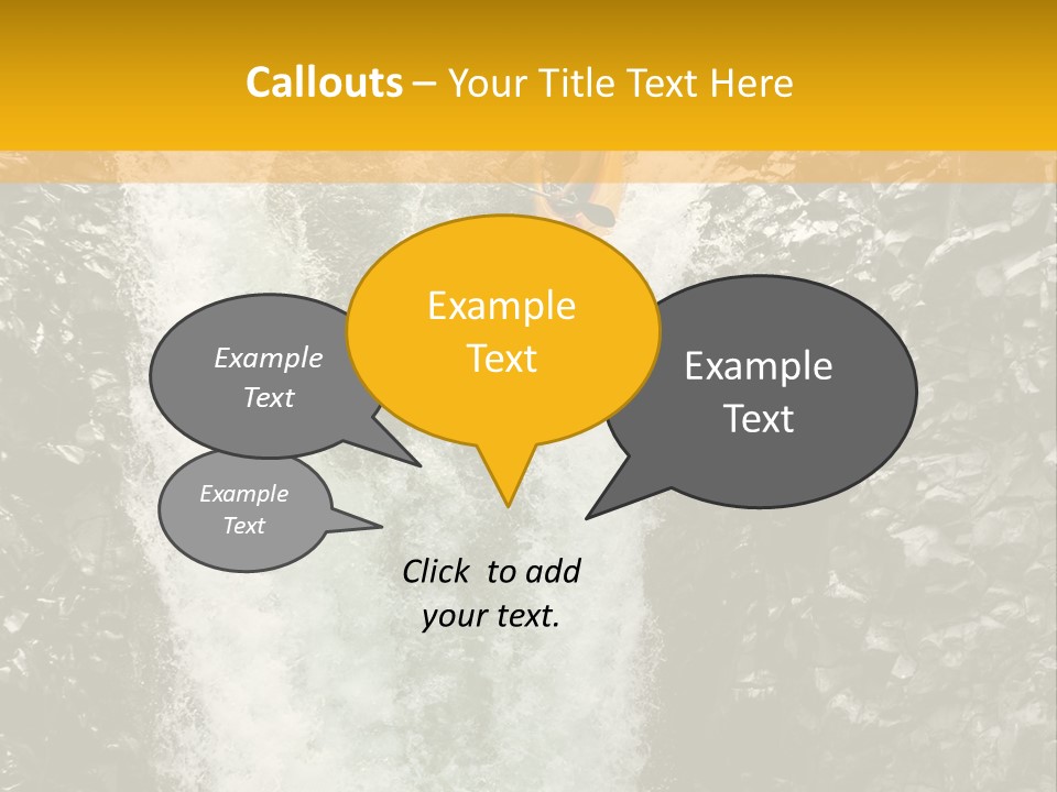 A Man Is Kayaking Down A Waterfall In The Water PowerPoint Template