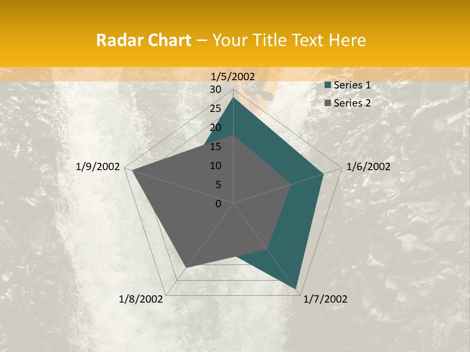 A Man Is Kayaking Down A Waterfall In The Water PowerPoint Template