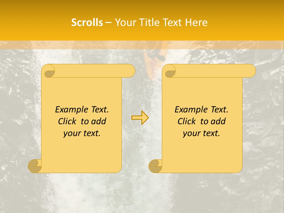A Man Is Kayaking Down A Waterfall In The Water PowerPoint Template