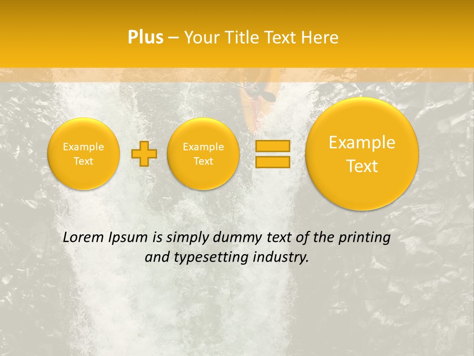A Man Is Kayaking Down A Waterfall In The Water PowerPoint Template