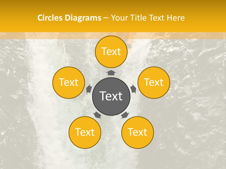 A Man Is Kayaking Down A Waterfall In The Water PowerPoint Template