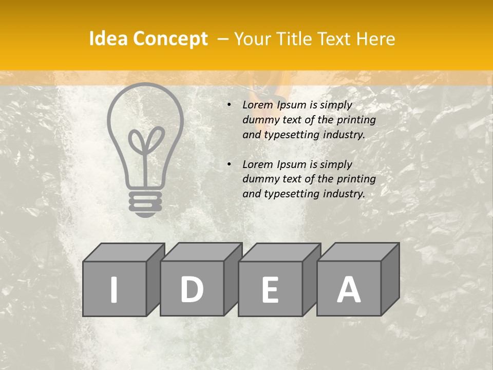 A Man Is Kayaking Down A Waterfall In The Water PowerPoint Template