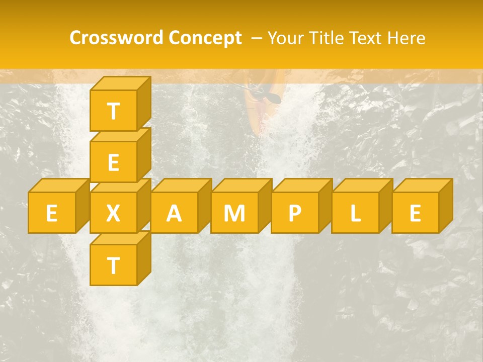 A Man Is Kayaking Down A Waterfall In The Water PowerPoint Template