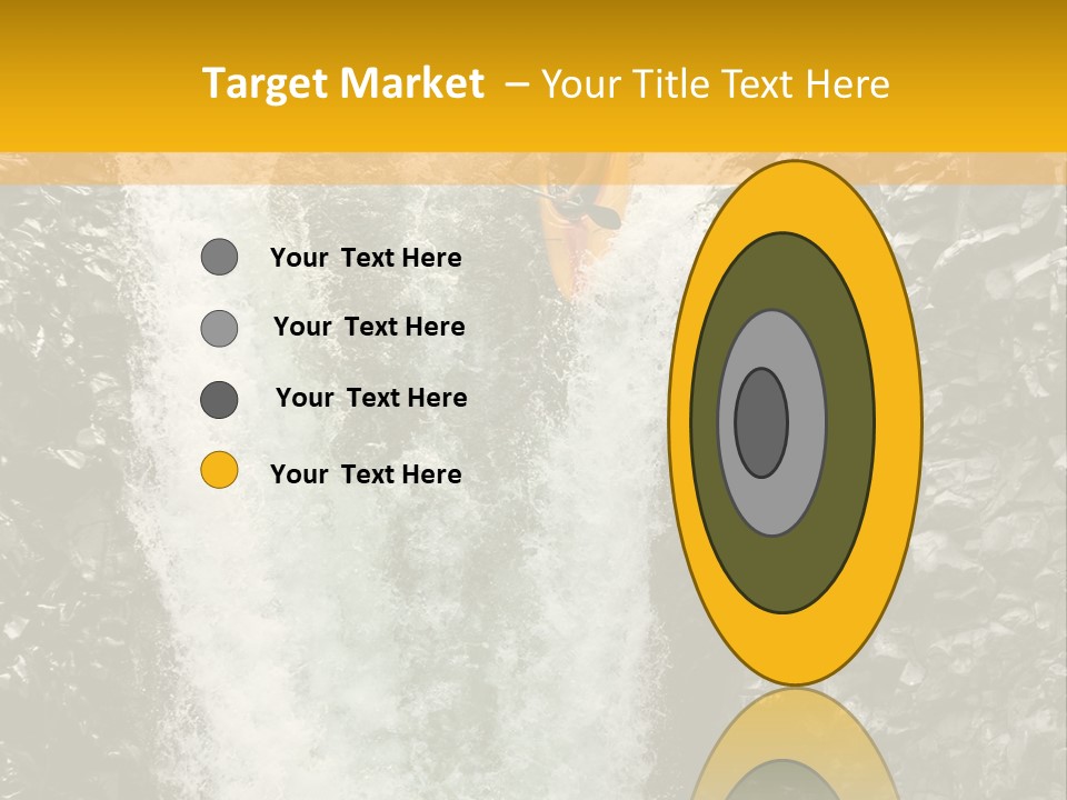 A Man Is Kayaking Down A Waterfall In The Water PowerPoint Template