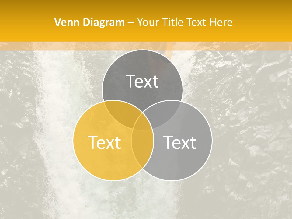 A Man Is Kayaking Down A Waterfall In The Water PowerPoint Template